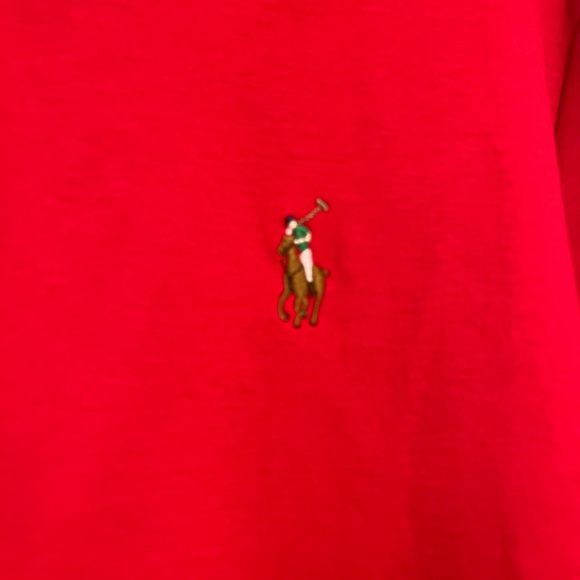 Polo Ralph Lauren Pima Soft Touch Polo Shirt 100% Cotton - Red - Mens Large - Picture 3 of 5